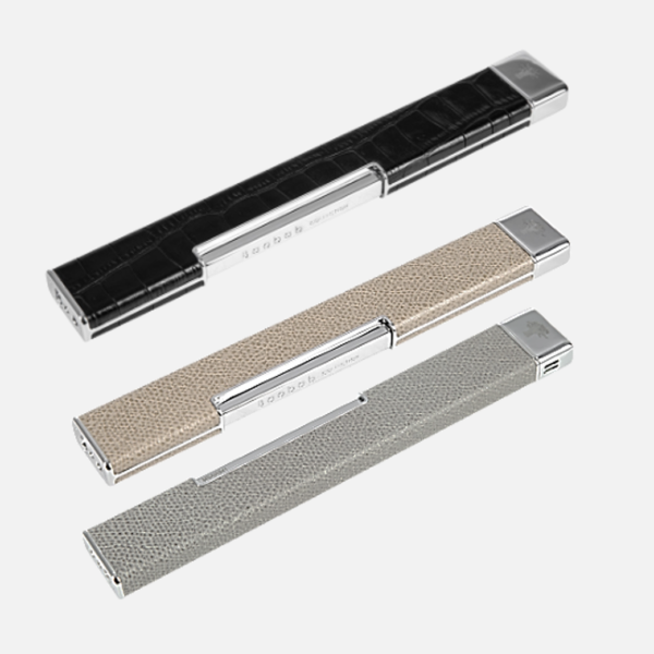 STICK LIGHTER - LEATHER - CROC BLACK -  BAOBAB