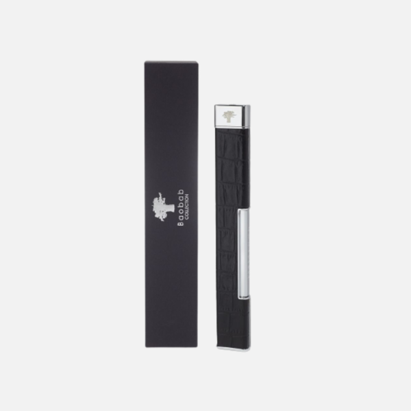 STICK LIGHTER - LEATHER - CROC BLACK -  BAOBAB