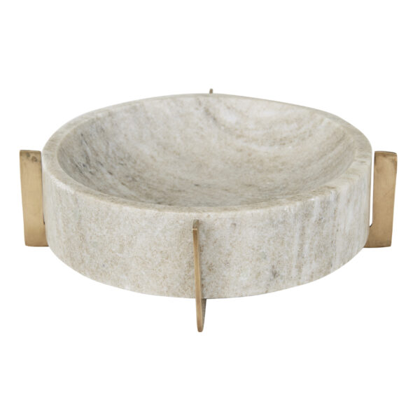 Ridge Lg Rnd Bowl-Mocha/Brass