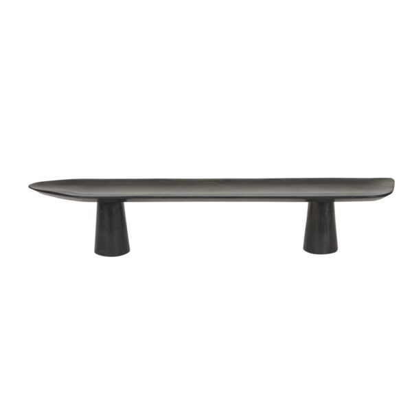 Ridge Marble Footed Platter-Bk