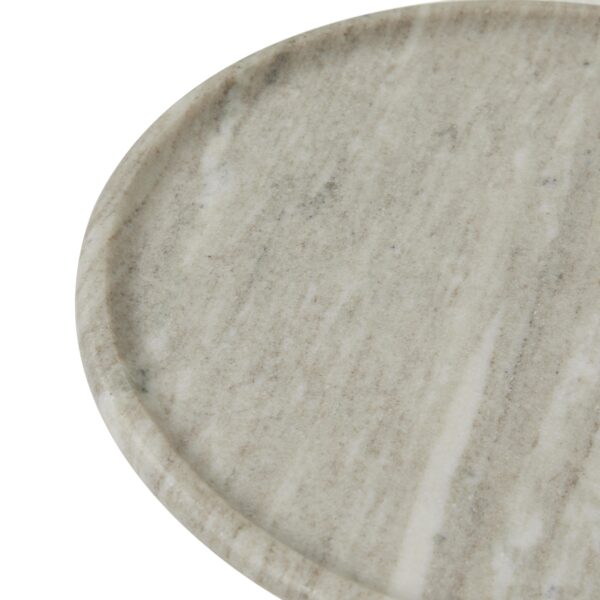 Ridge Marble Rnd Foot Platter-Be