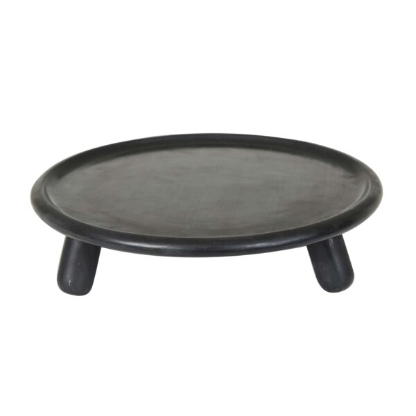 Ridge Marb Rnd Foot Platter-Bk