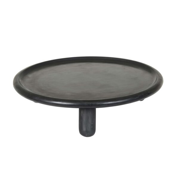 Ridge Marb Rnd Foot Platter-Bk