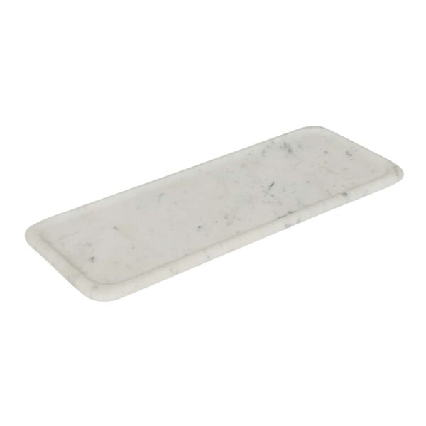 Ridge Rect Marble Plat Lg-Wh