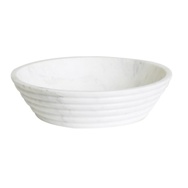 Ridge Ripple Bowl-White Mar