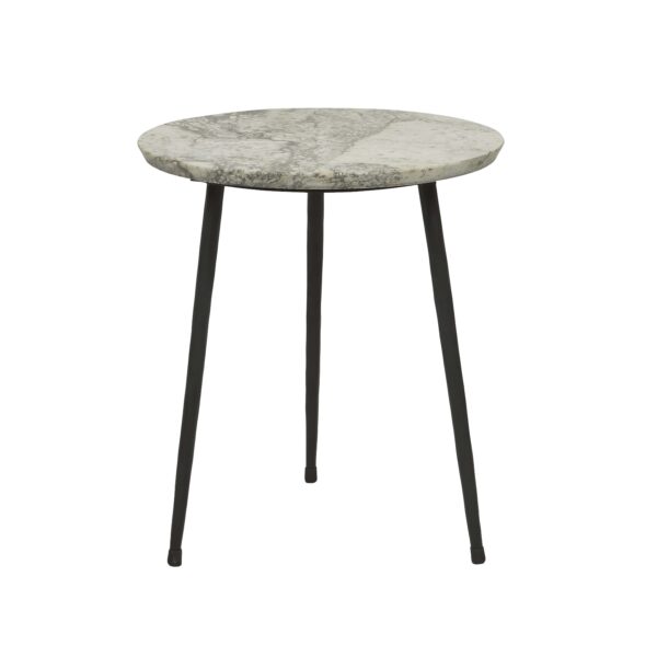 Ridge Marble Side Table-Riv/Bk