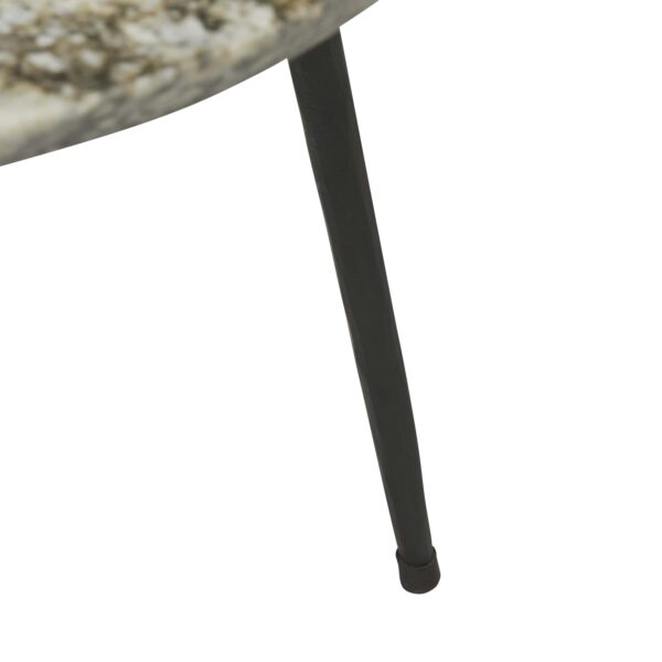 Ridge Marble Side Table-Riv/Bk